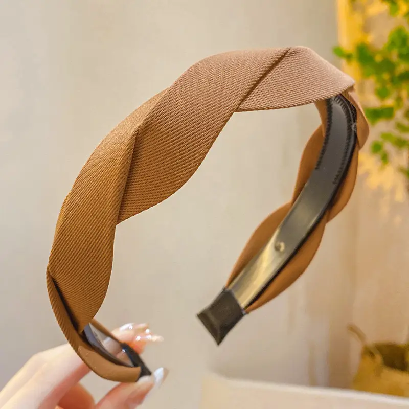 Women's Summer Hair Pressing Headband Brown Patterned - Image 4