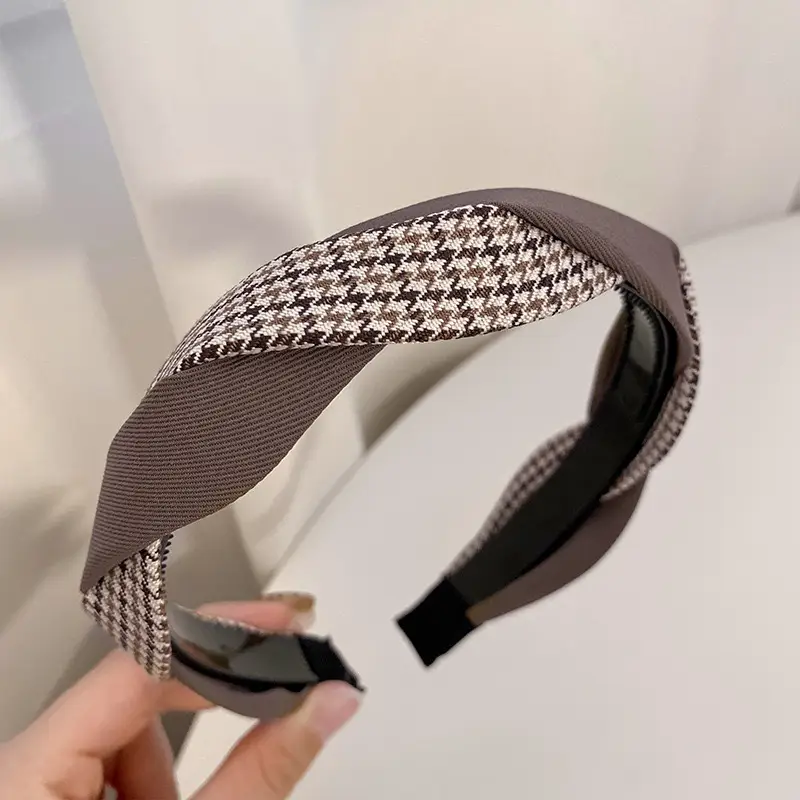 Women's Summer Hair Pressing Headband Brown Patterned - Image 8