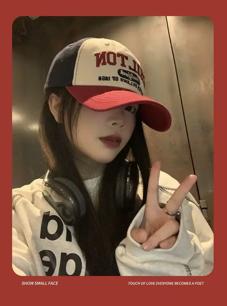 Chelton Leather Baseball Cap Women Red White Wide Brim — feature 6