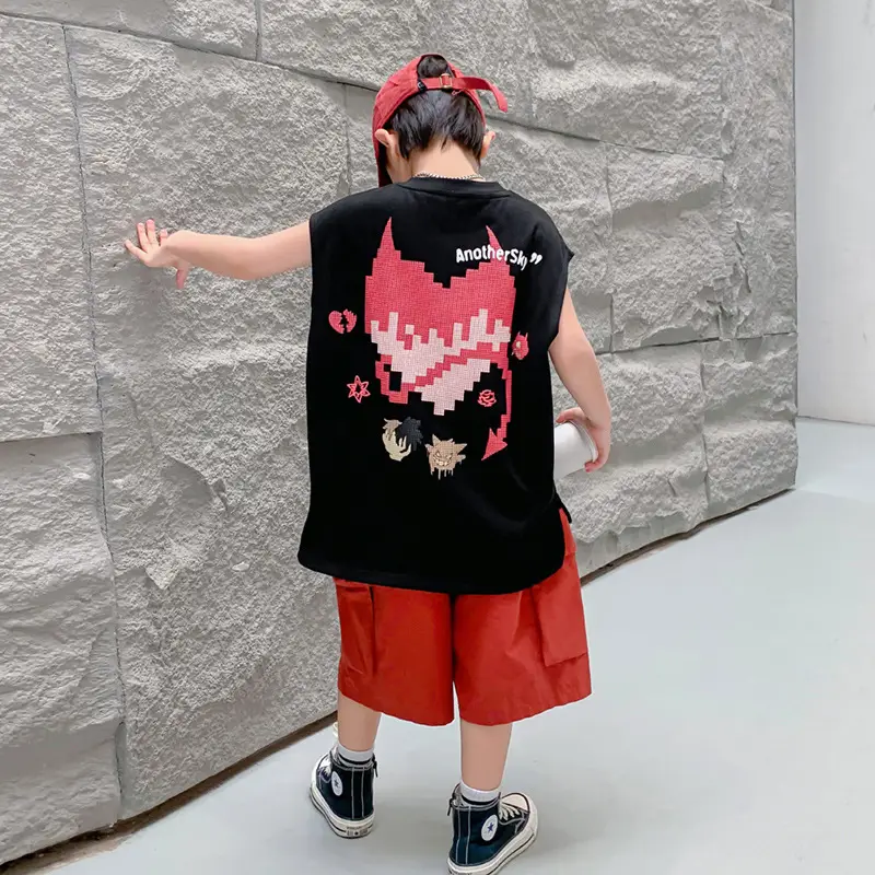 Boys Sleeveless T-Shirt Summer Dress 2025 New Korean Style - Image 4