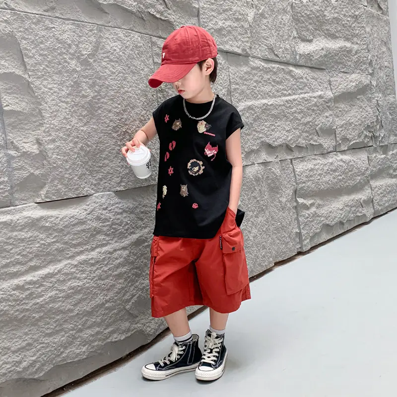 Boys Sleeveless T-Shirt Summer Dress 2025 New Korean Style - Image 5