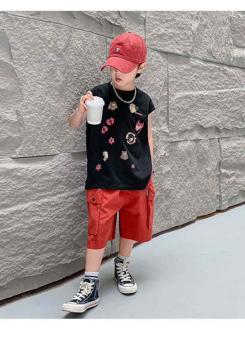 Boys Sleeveless T-Shirt Summer Dress 2025 New Korean Style — feature 13