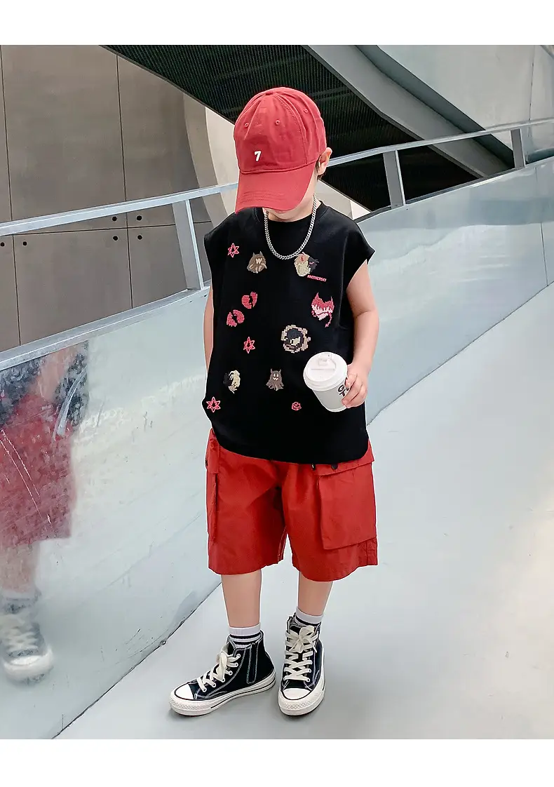 Boys Sleeveless T-Shirt Summer Dress 2025 New Korean Style — feature 15