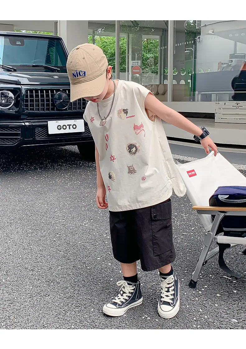 Boys Sleeveless T-Shirt Summer Dress 2025 New Korean Style — feature 19