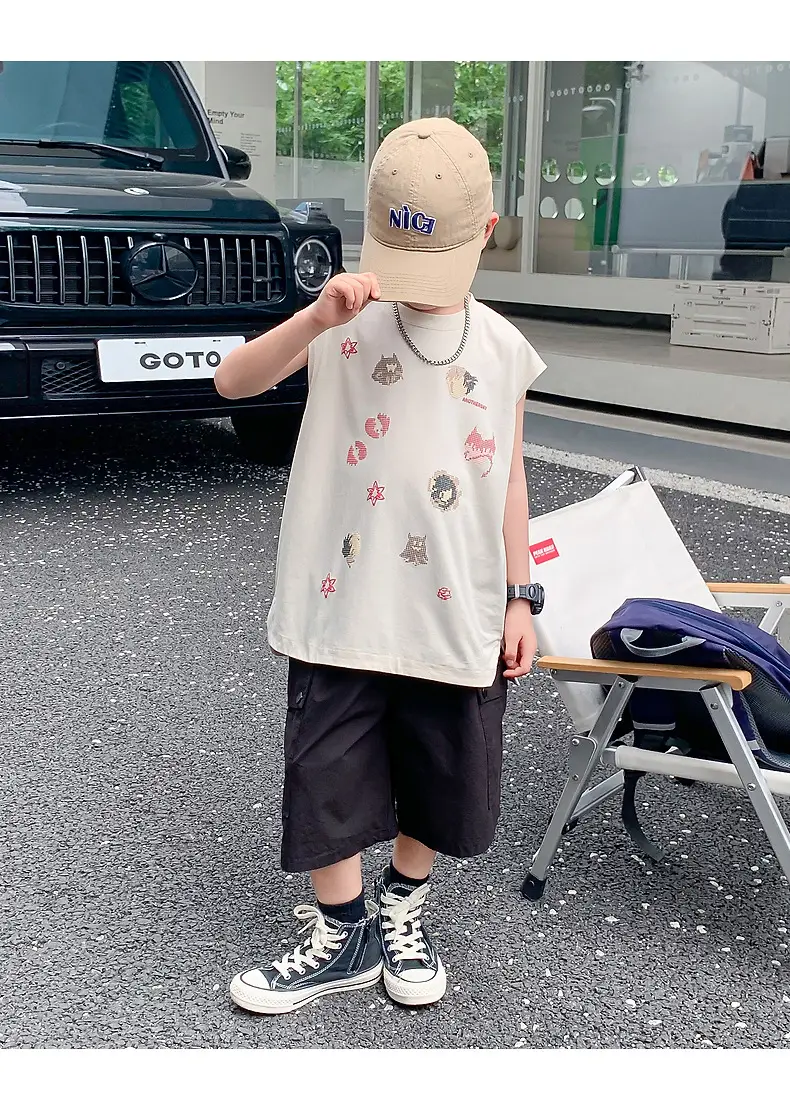 Boys Sleeveless T-Shirt Summer Dress 2025 New Korean Style — feature 21