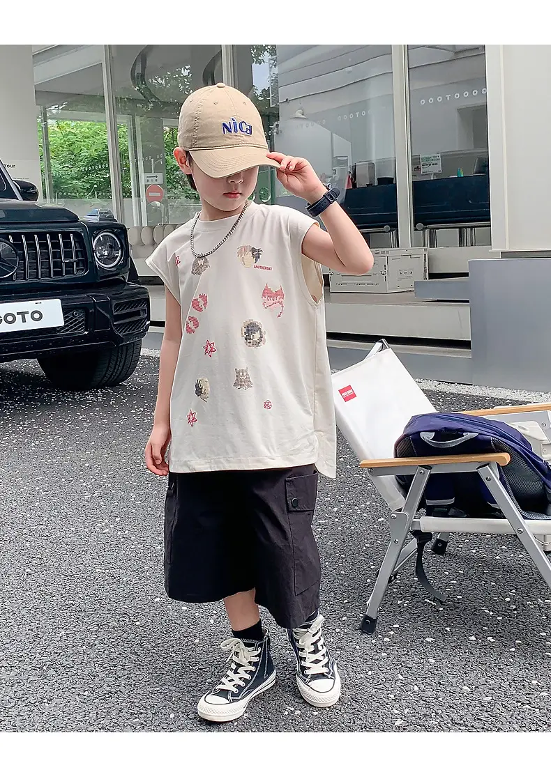 Boys Sleeveless T-Shirt Summer Dress 2025 New Korean Style — feature 23