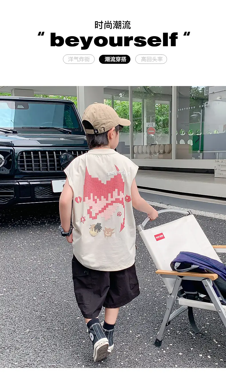 Boys Sleeveless T-Shirt Summer Dress 2025 New Korean Style — feature 6