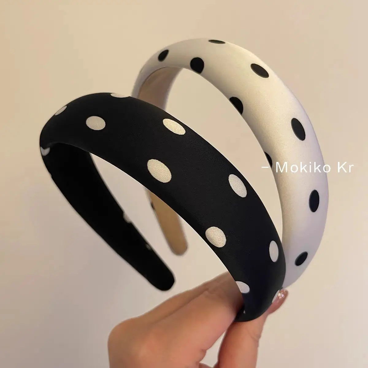 Black Wave Dot Hair Hoop for Women - Image 4