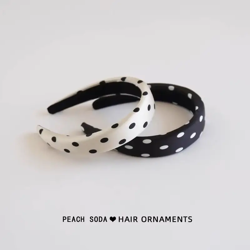 Black Wave Dot Hair Hoop for Women — feature 1