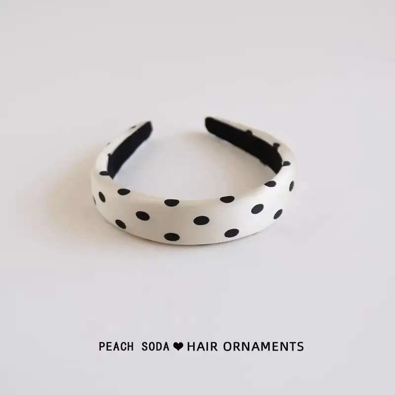 Black Wave Dot Hair Hoop for Women - Image 2