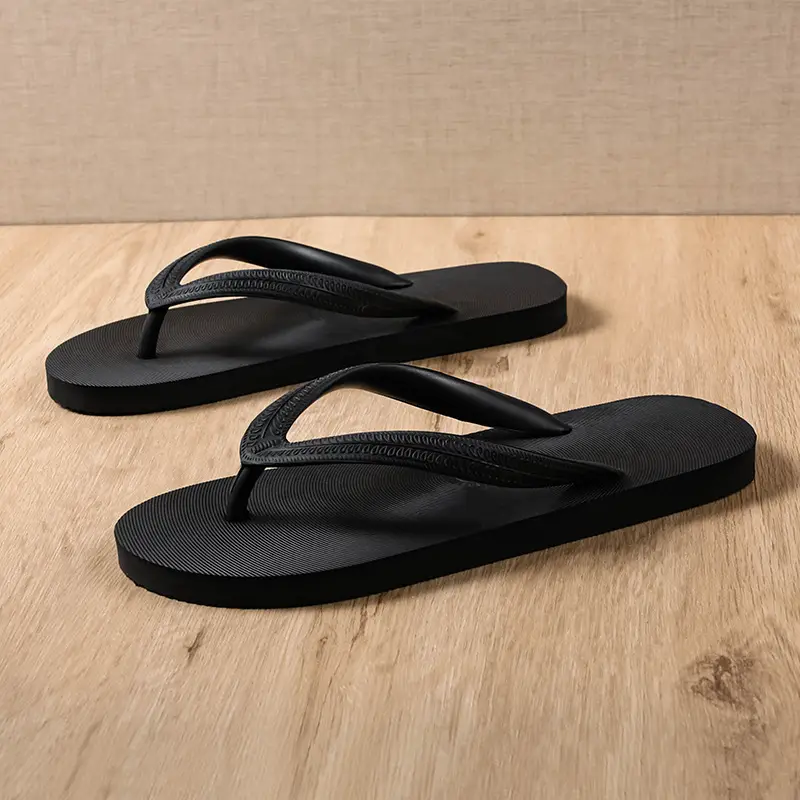 Men's Black Slip-On Casual Flip Flops Summer Wear - Image 4