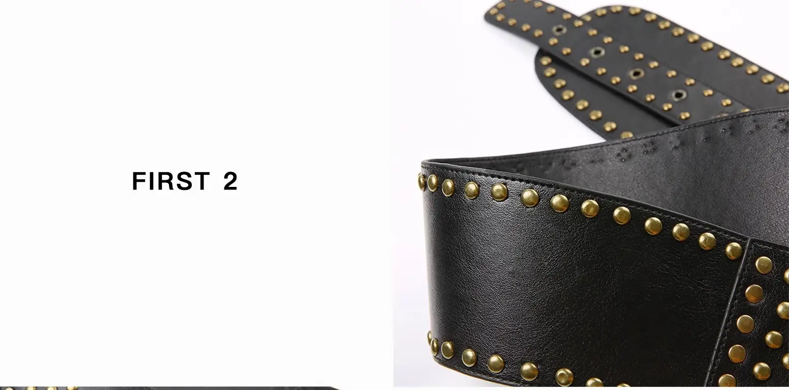 2025 New European Retro Metal Buckle Eyelet Multi-Hole Splicing Wide Waist Leather Belt Versatile Belt — feature 4