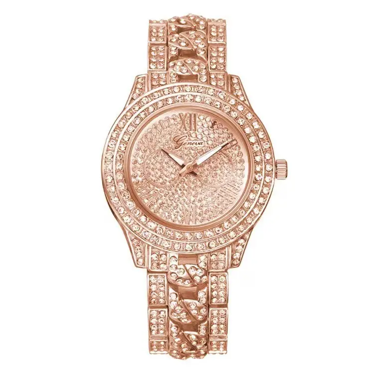 Gold Diamond Watch for Men Women Steel Band - Image 3