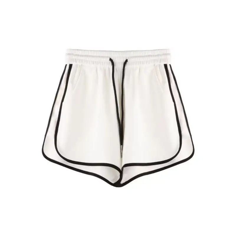 Women's Black Anti-Light Yoga Shorts with Drawstring Waist - Image 10