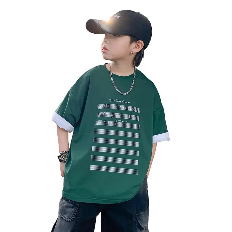 Boys White Graphic T-Shirt Mid Big Summer 2024