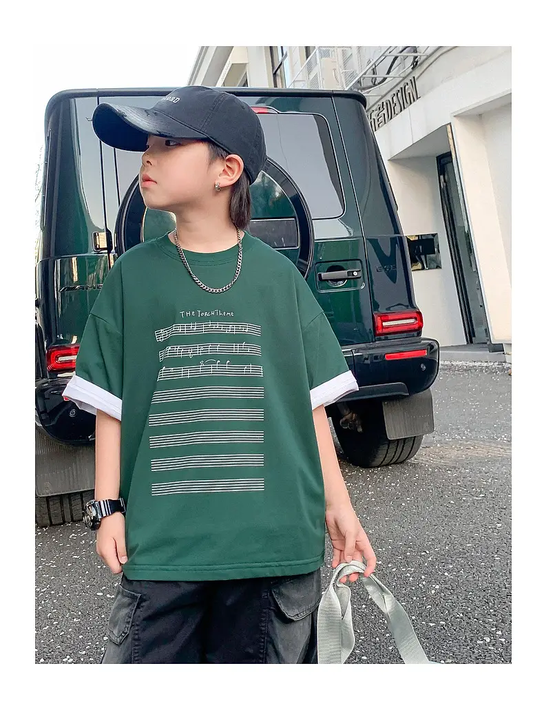 Boys White Graphic T-Shirt Mid Big Summer 2024 — feature 10