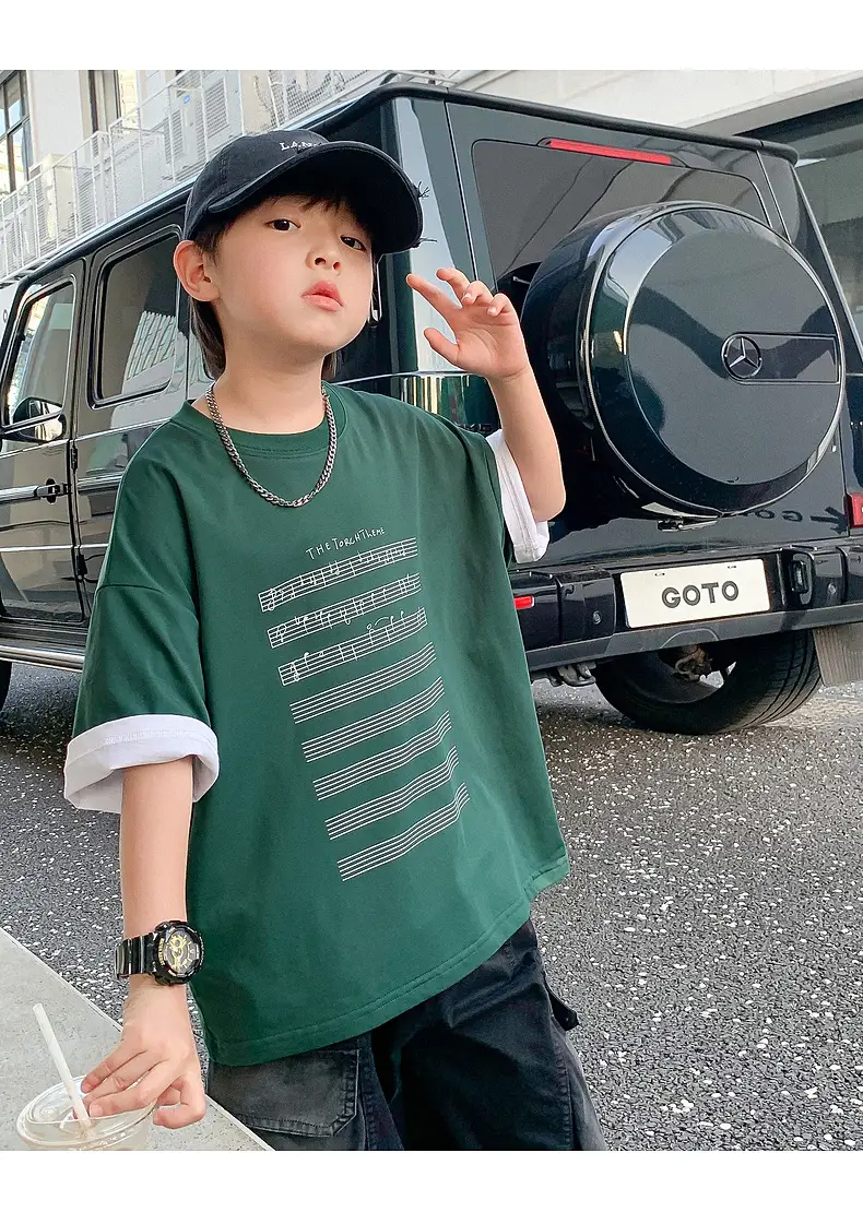 Boys White Graphic T-Shirt Mid Big Summer 2024 — feature 11