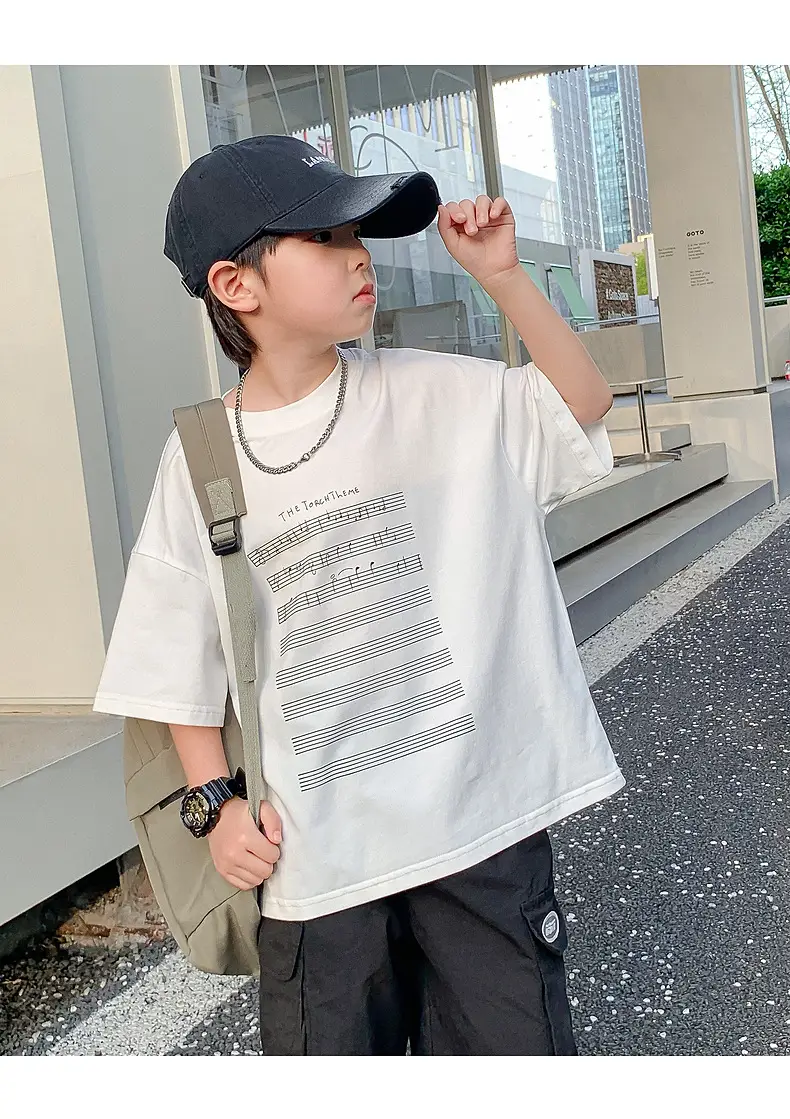 Boys White Graphic T-Shirt Mid Big Summer 2024 — feature 13