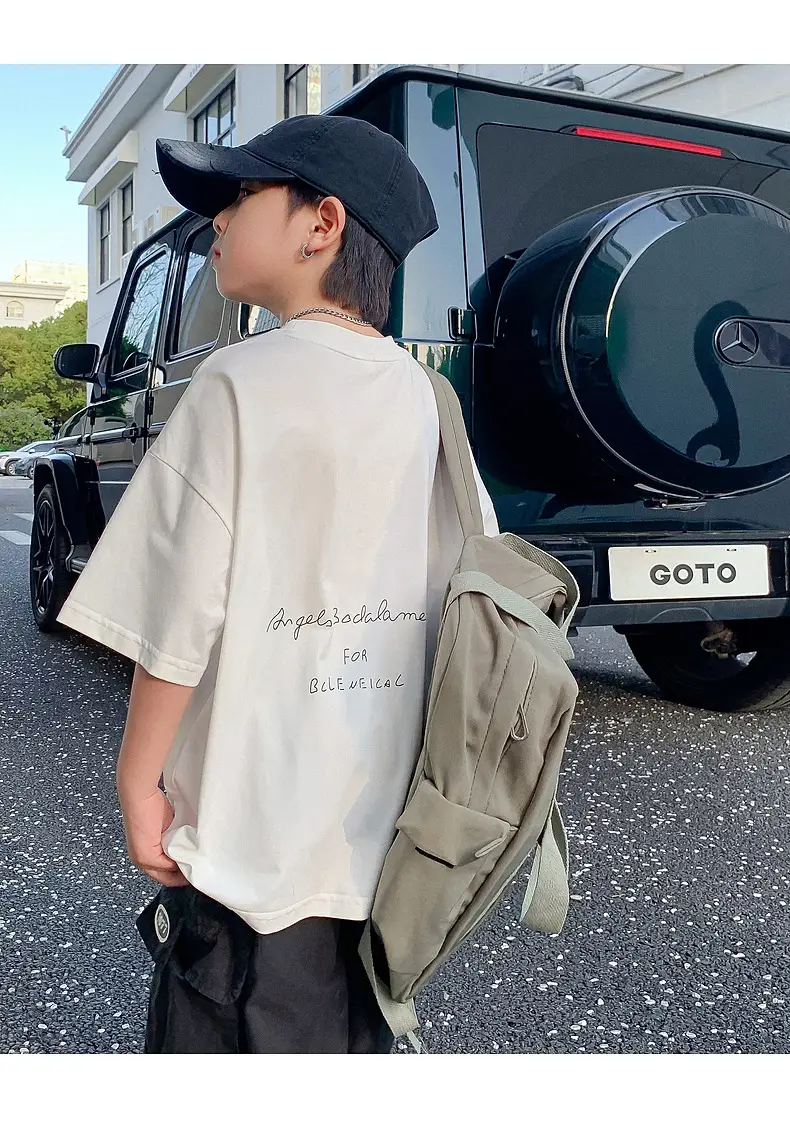 Boys White Graphic T-Shirt Mid Big Summer 2024 — feature 17