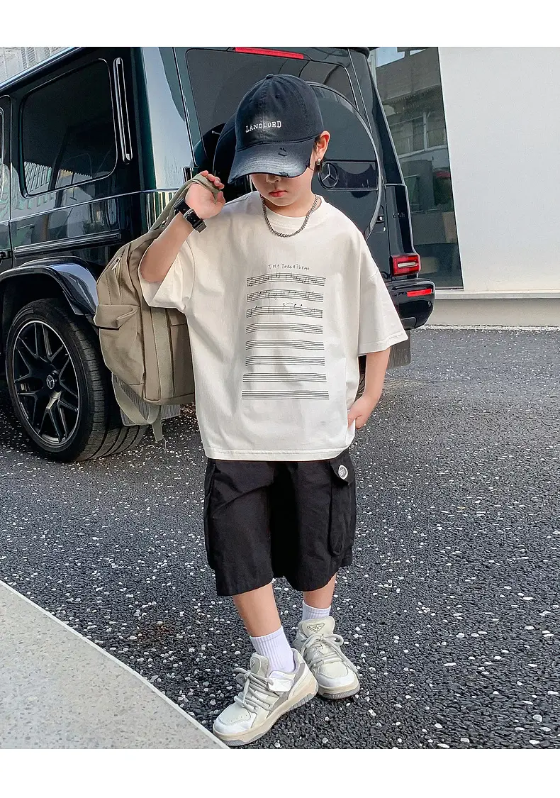 Boys White Graphic T-Shirt Mid Big Summer 2024 — feature 18