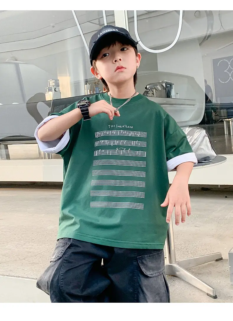 Boys White Graphic T-Shirt Mid Big Summer 2024 — feature 7