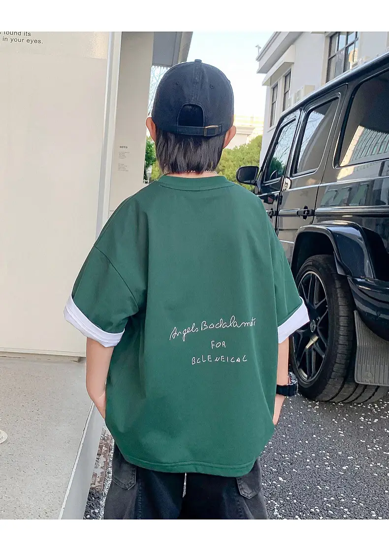 Boys White Graphic T-Shirt Mid Big Summer 2024 — feature 9