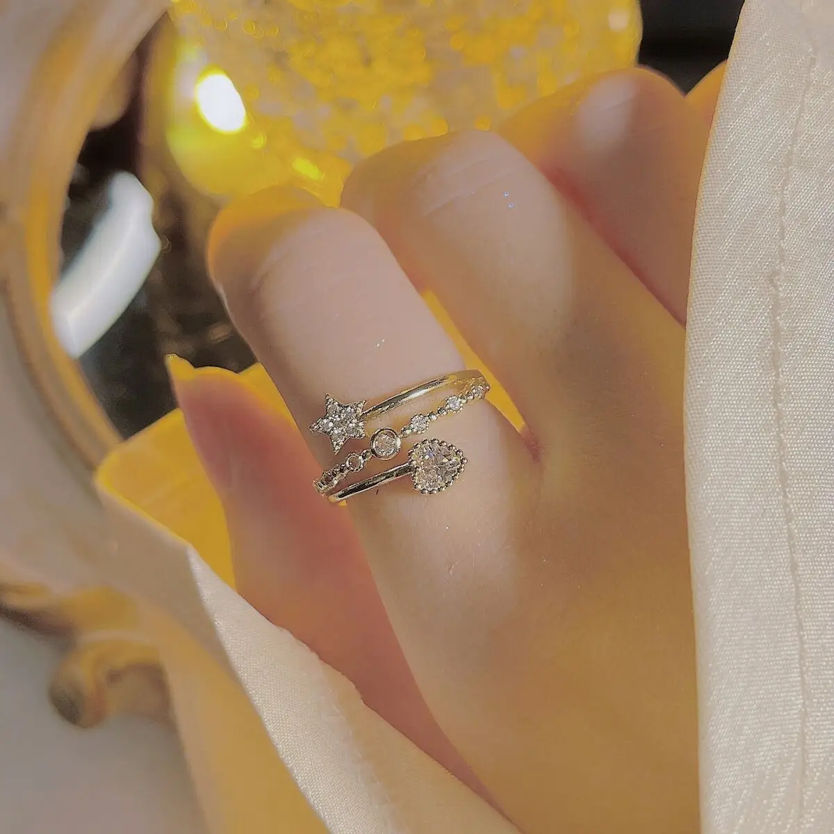 Love Five-Peared Star Ring for Women Gold Plated