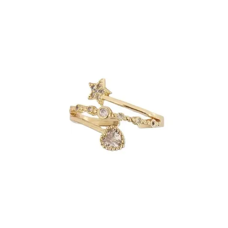 Love Five-Peared Star Ring for Women Gold Plated