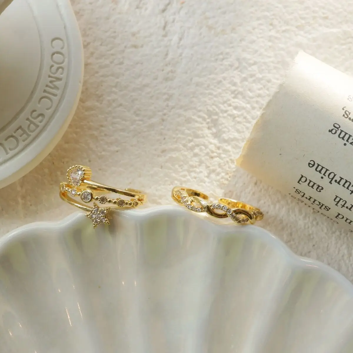 Love Five-Peared Star Ring for Women Gold Plated — feature 6