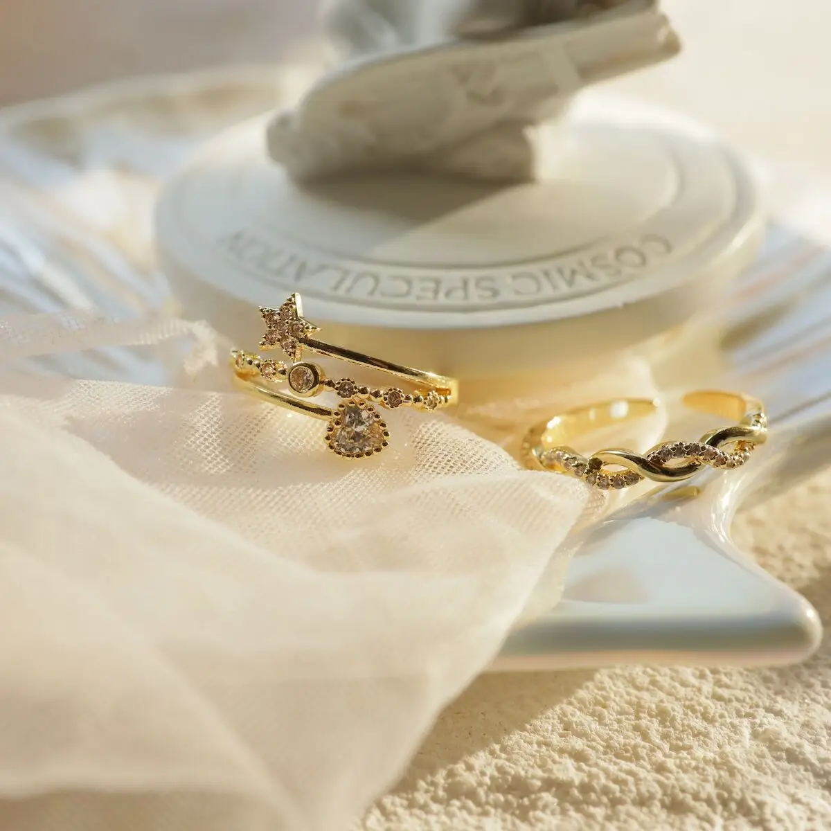 Love Five-Peared Star Ring for Women Gold Plated — feature 7