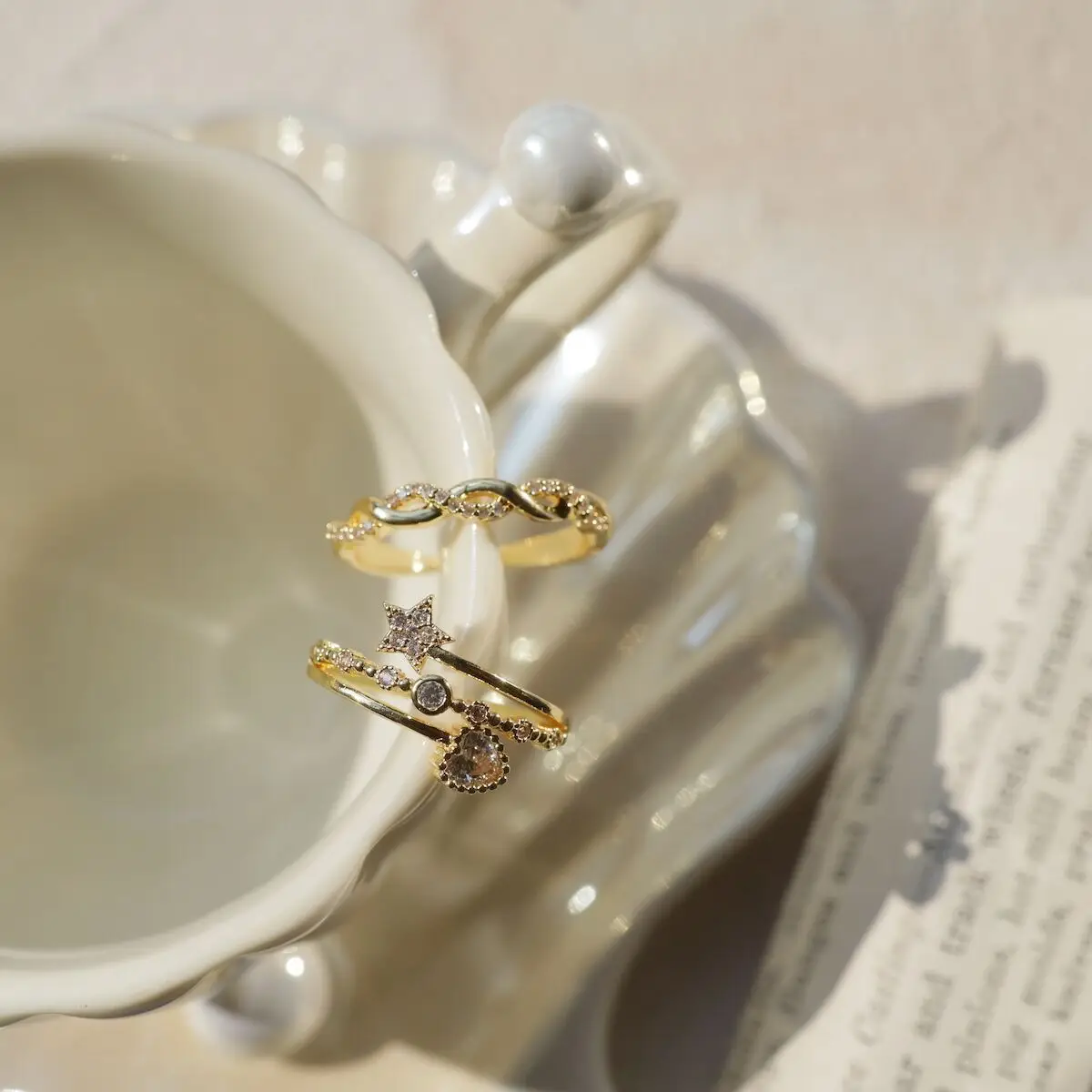 Love Five-Peared Star Ring for Women Gold Plated — feature 9