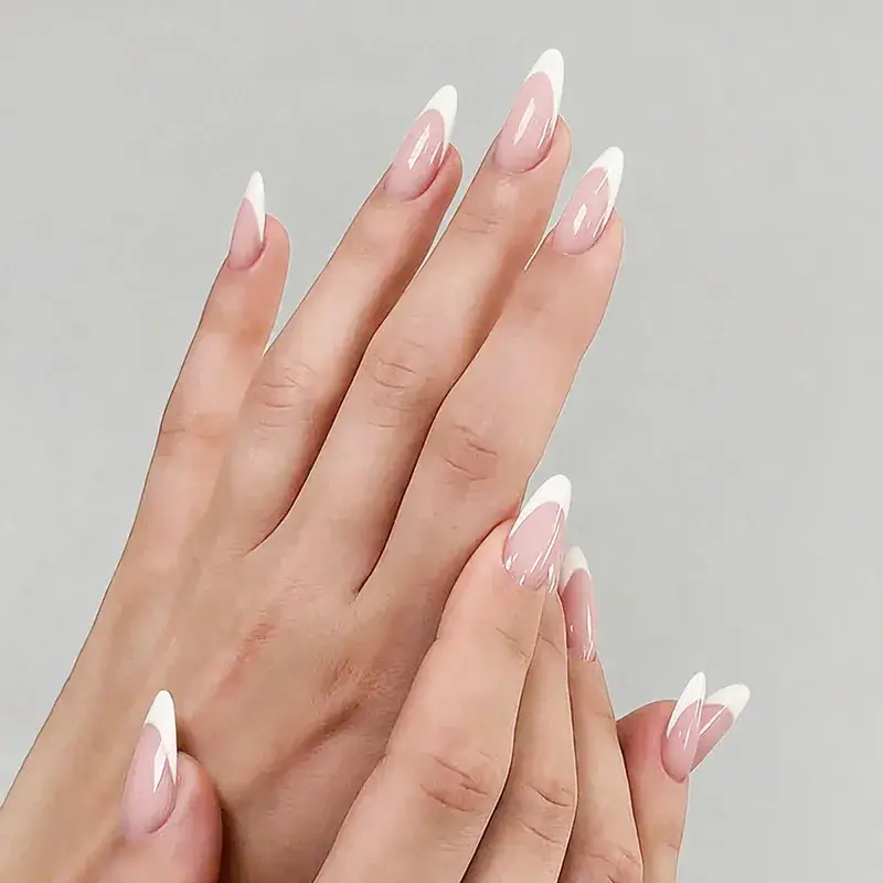 Cross-border French fake nails with bow design 24 pcs - Image 9