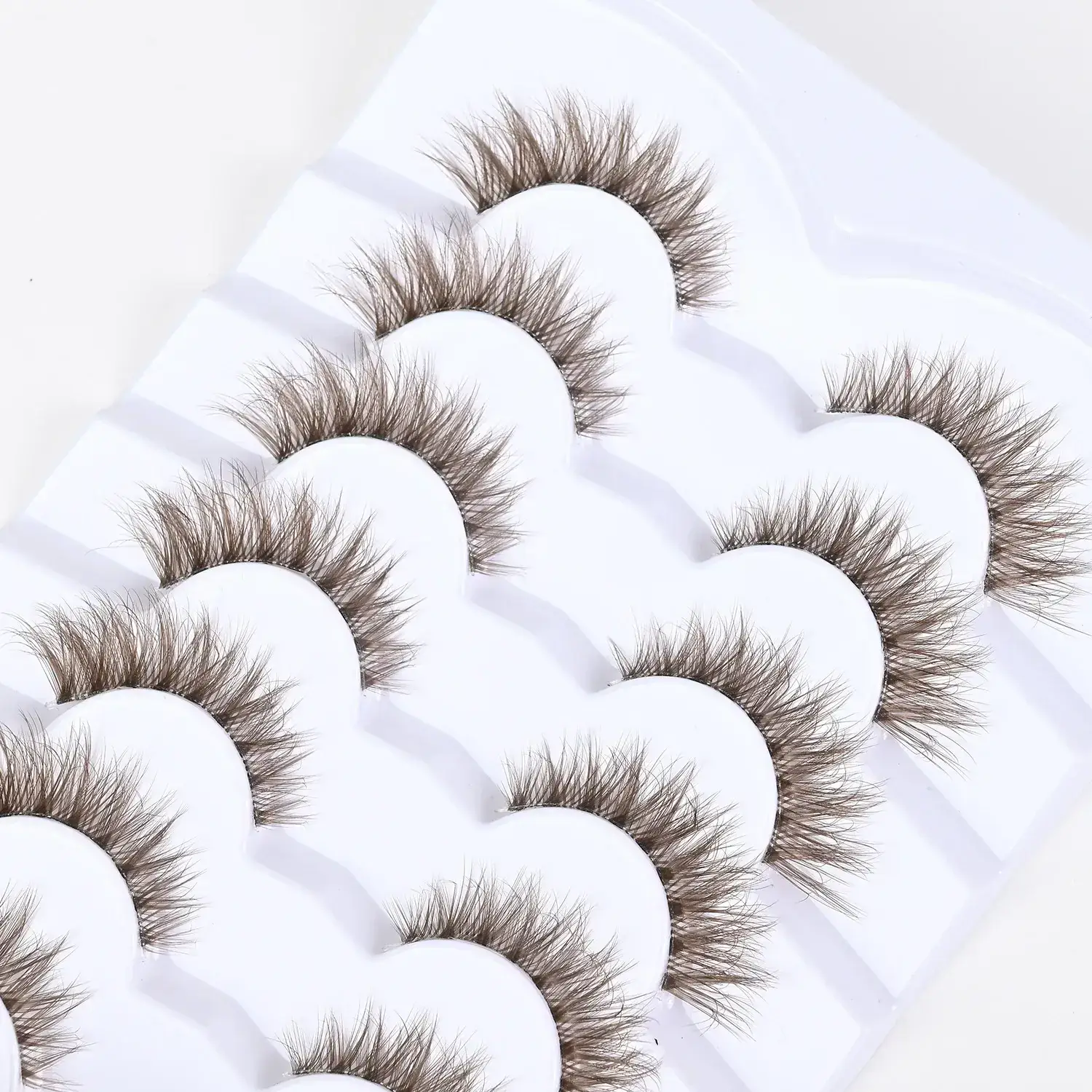 Meiyi 3D Synthetic Eyelashes Brown 3 Pairs - Image 9