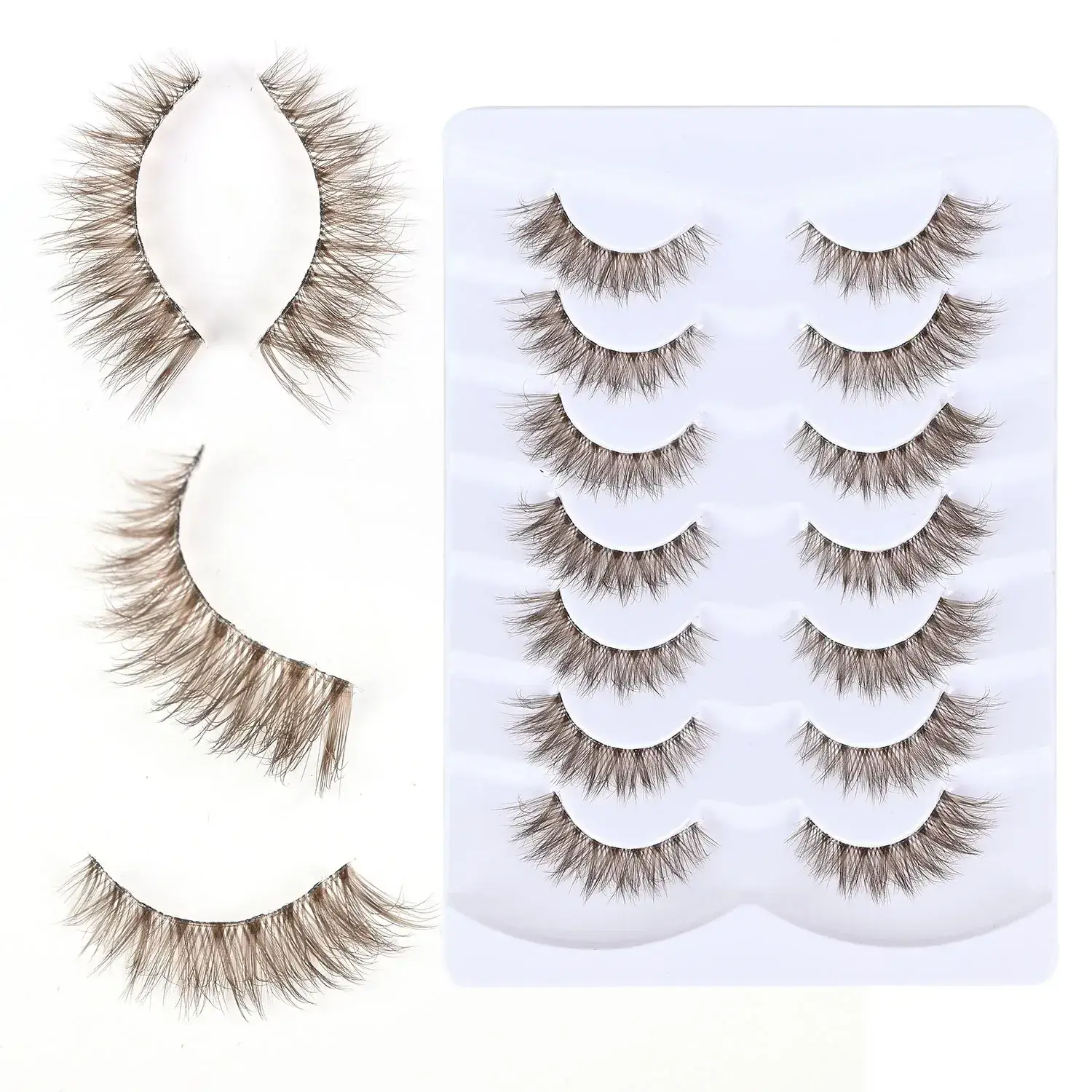 Meiyi 3D Synthetic Eyelashes Brown 3 Pairs - Image 10