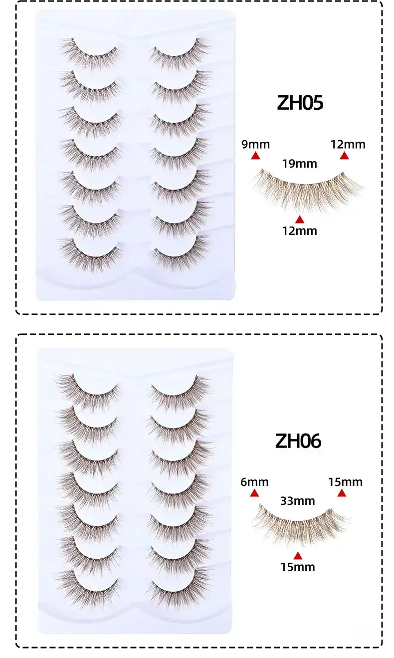 Meiyi 3D Synthetic Eyelashes Brown 3 Pairs — feature 5