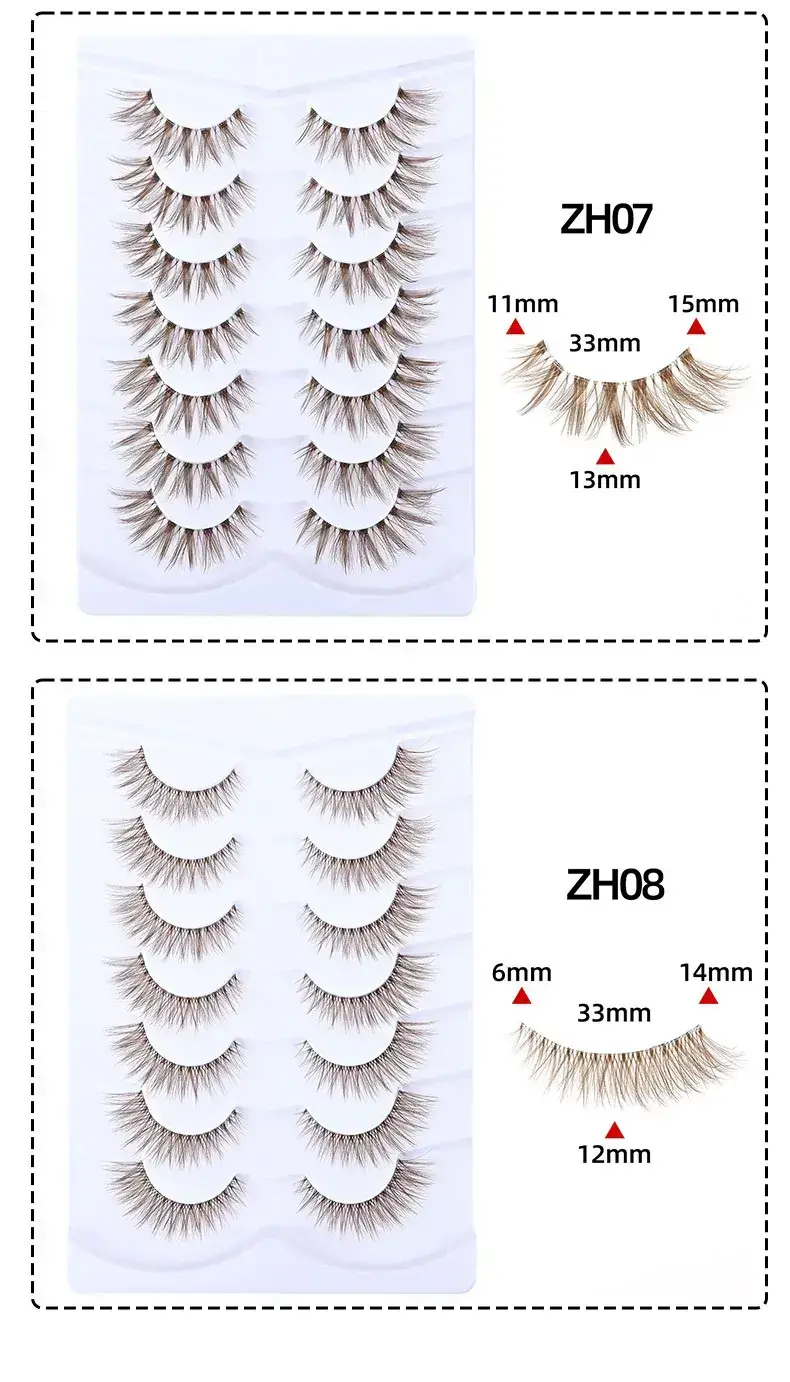 Meiyi 3D Synthetic Eyelashes Brown 3 Pairs — feature 6
