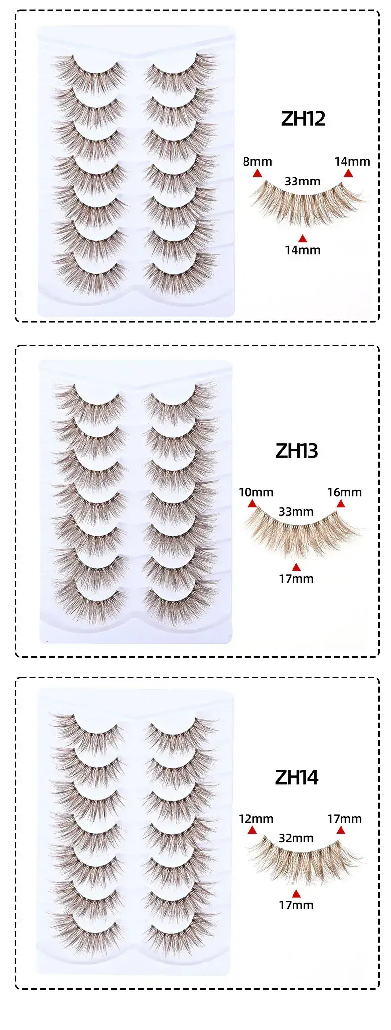 Meiyi 3D Synthetic Eyelashes Brown 3 Pairs — feature 8