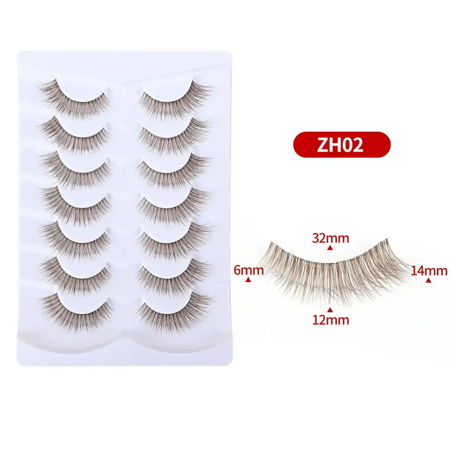 Meiyi 3D Synthetic Eyelashes Brown 3 Pairs - Image 2