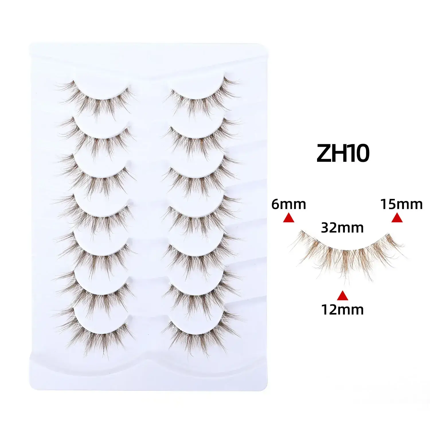Meiyi 3D Synthetic Eyelashes Brown 3 Pairs - Image 3