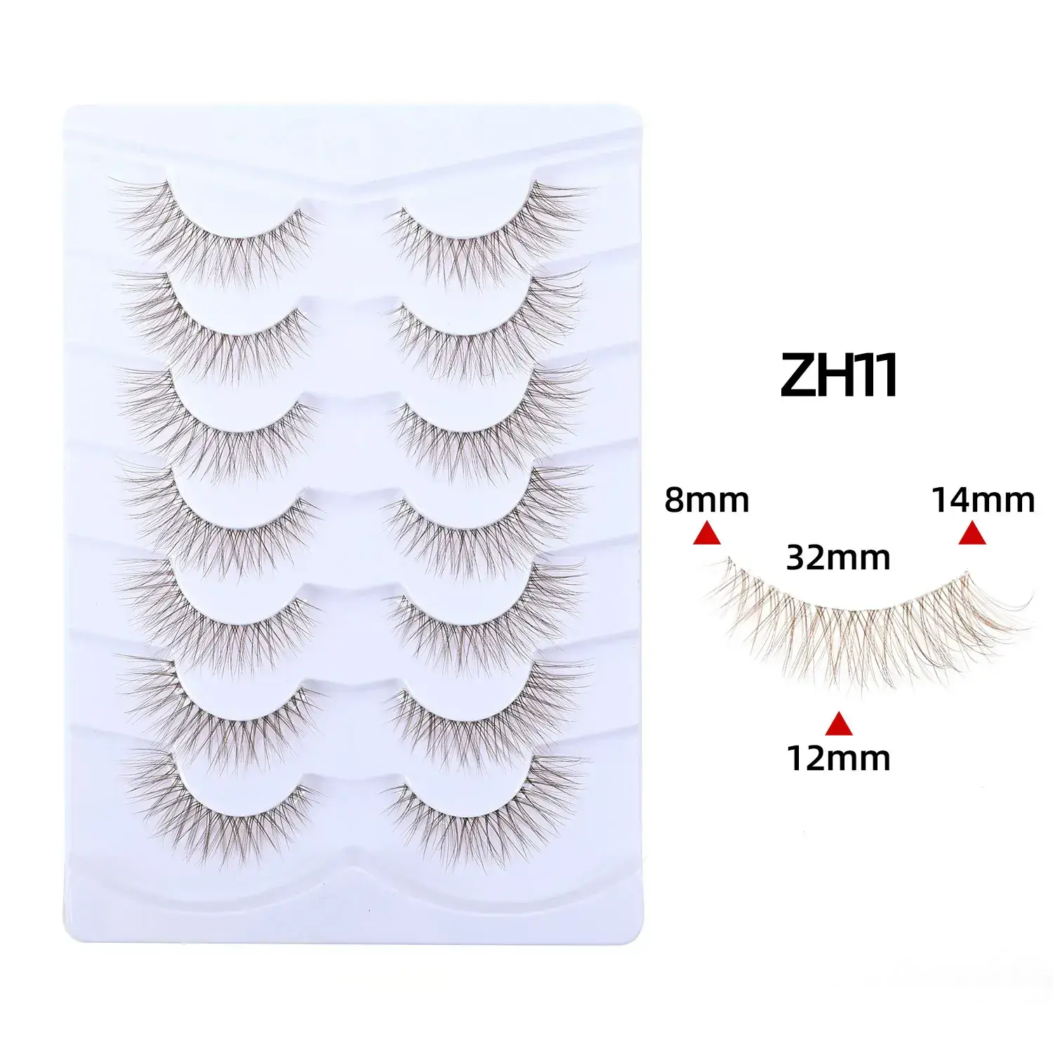 Meiyi 3D Synthetic Eyelashes Brown 3 Pairs - Image 4