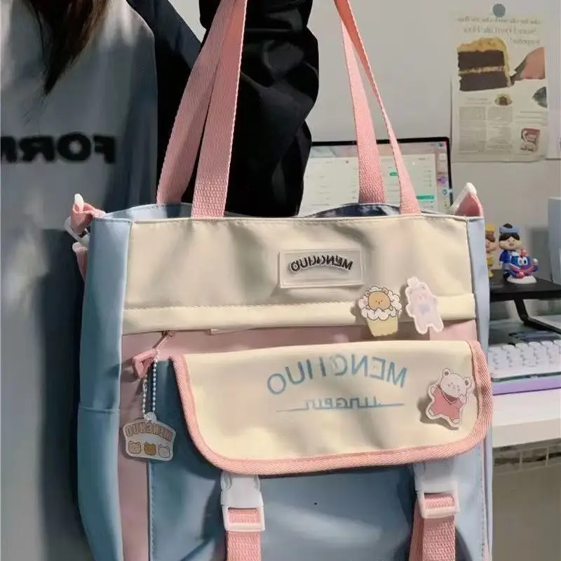 Ins All-match College Style Crossbody Bag Large Capacity Tote Bag - Image 12