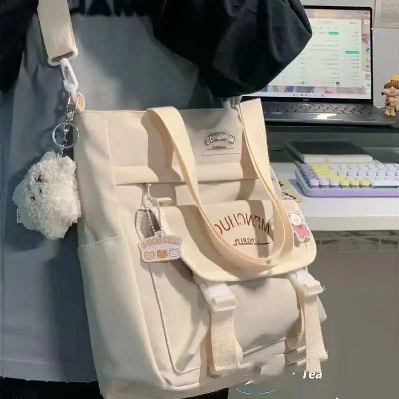 Ins All-match College Style Crossbody Bag Large Capacity Tote Bag — feature 5