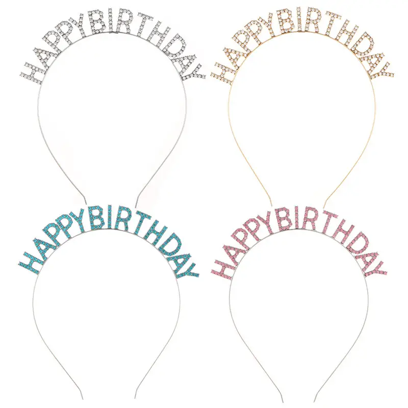 European & American Birthday Headband with Crystal Letter "Happy Birthday" - Image 8