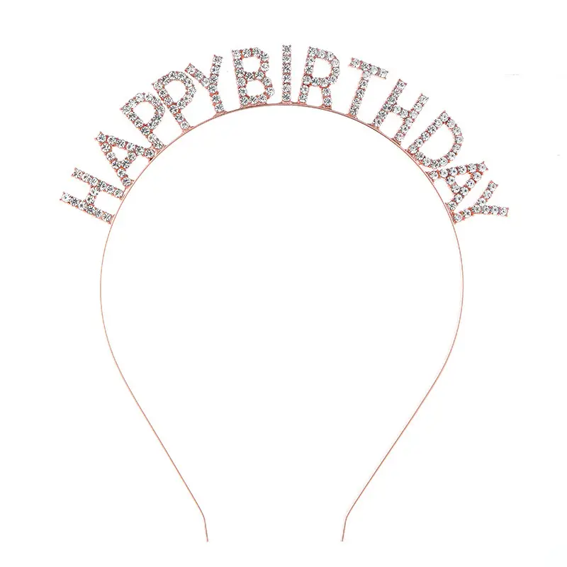 European & American Birthday Headband with Crystal Letter "Happy Birthday" - Image 10