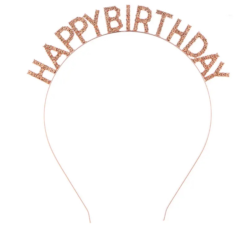 European & American Birthday Headband with Crystal Letter "Happy Birthday" — feature 11