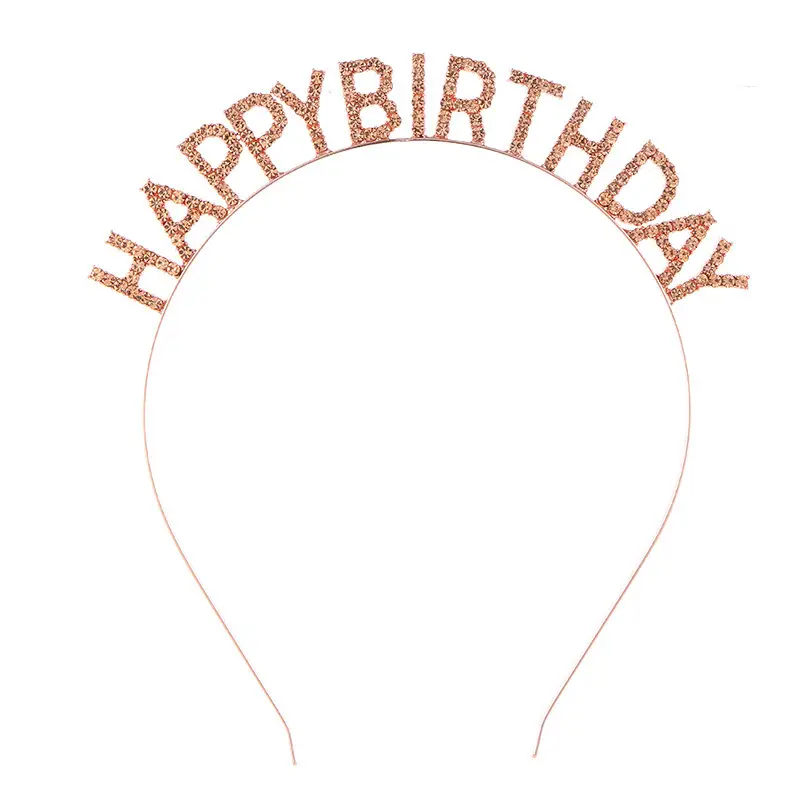European & American Birthday Headband with Crystal Letter "Happy Birthday" - Image 4