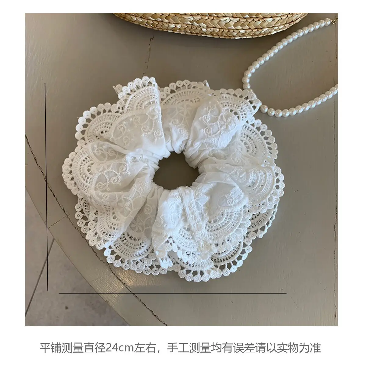 White Lace Hair Ring for Women's Bowel Tie Hair 2024 — feature 1