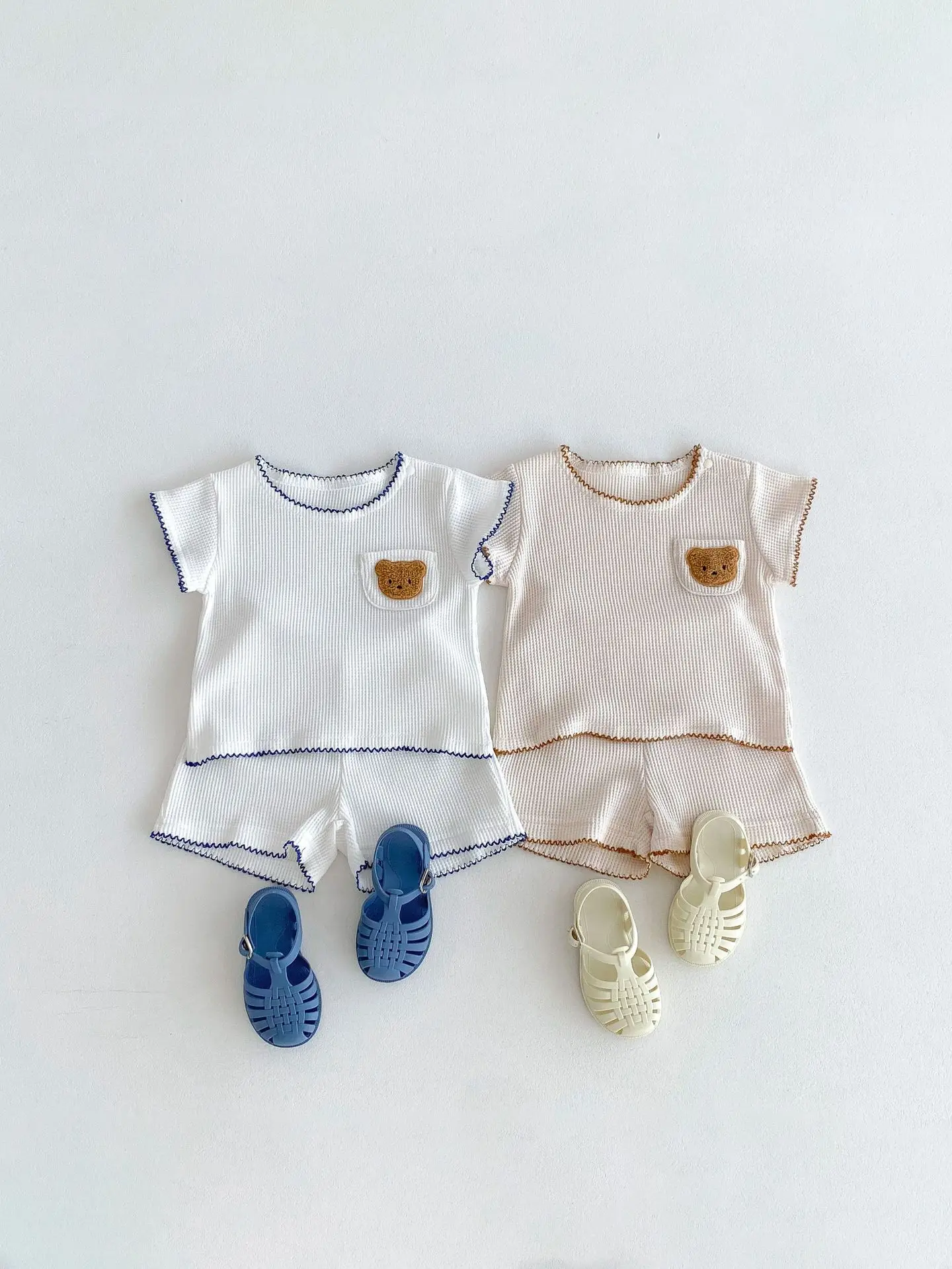 2024 Korean Style Boys White Bear Embroidered Suit — feature 10