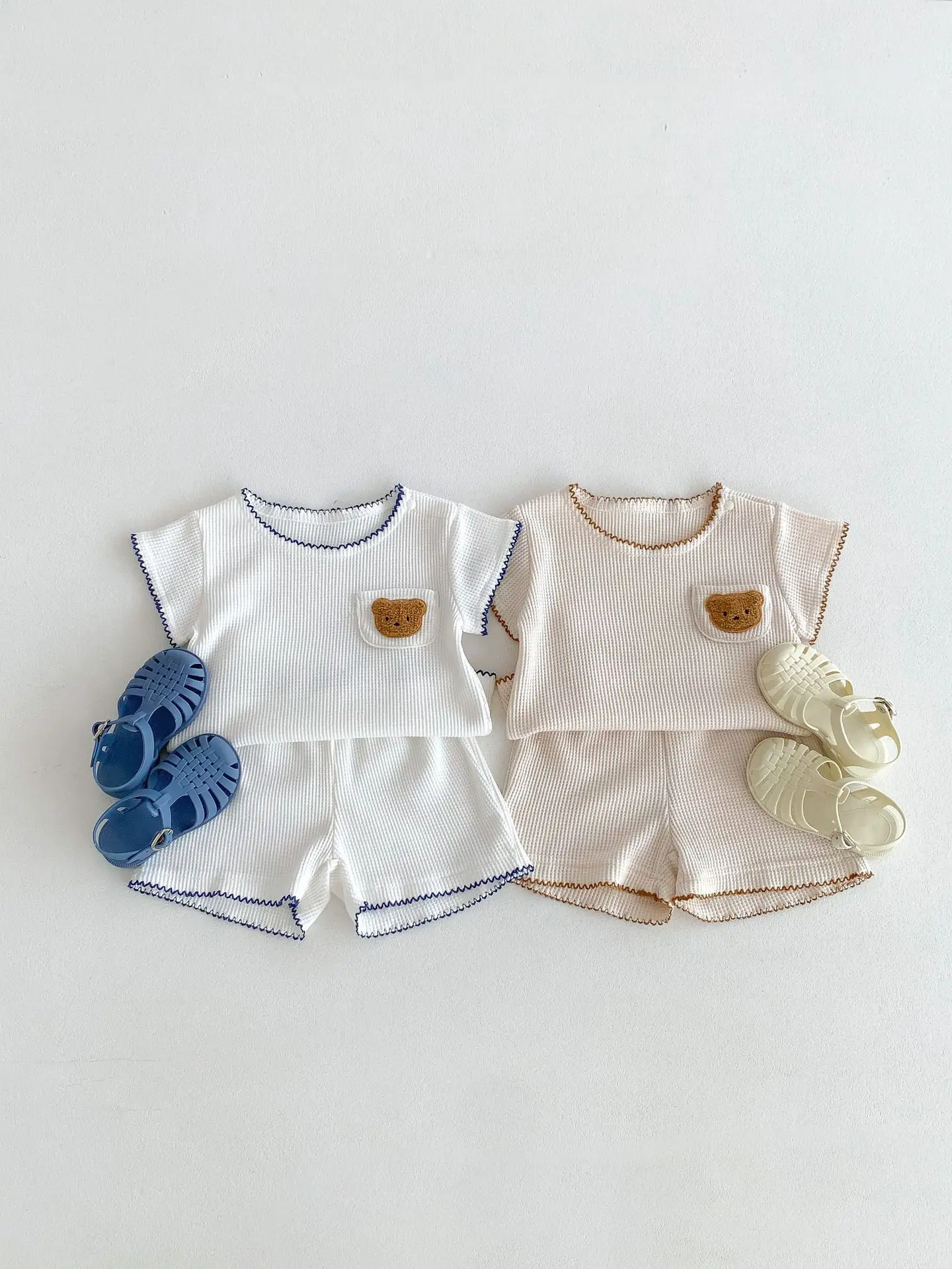 2024 Korean Style Boys White Bear Embroidered Suit — feature 11