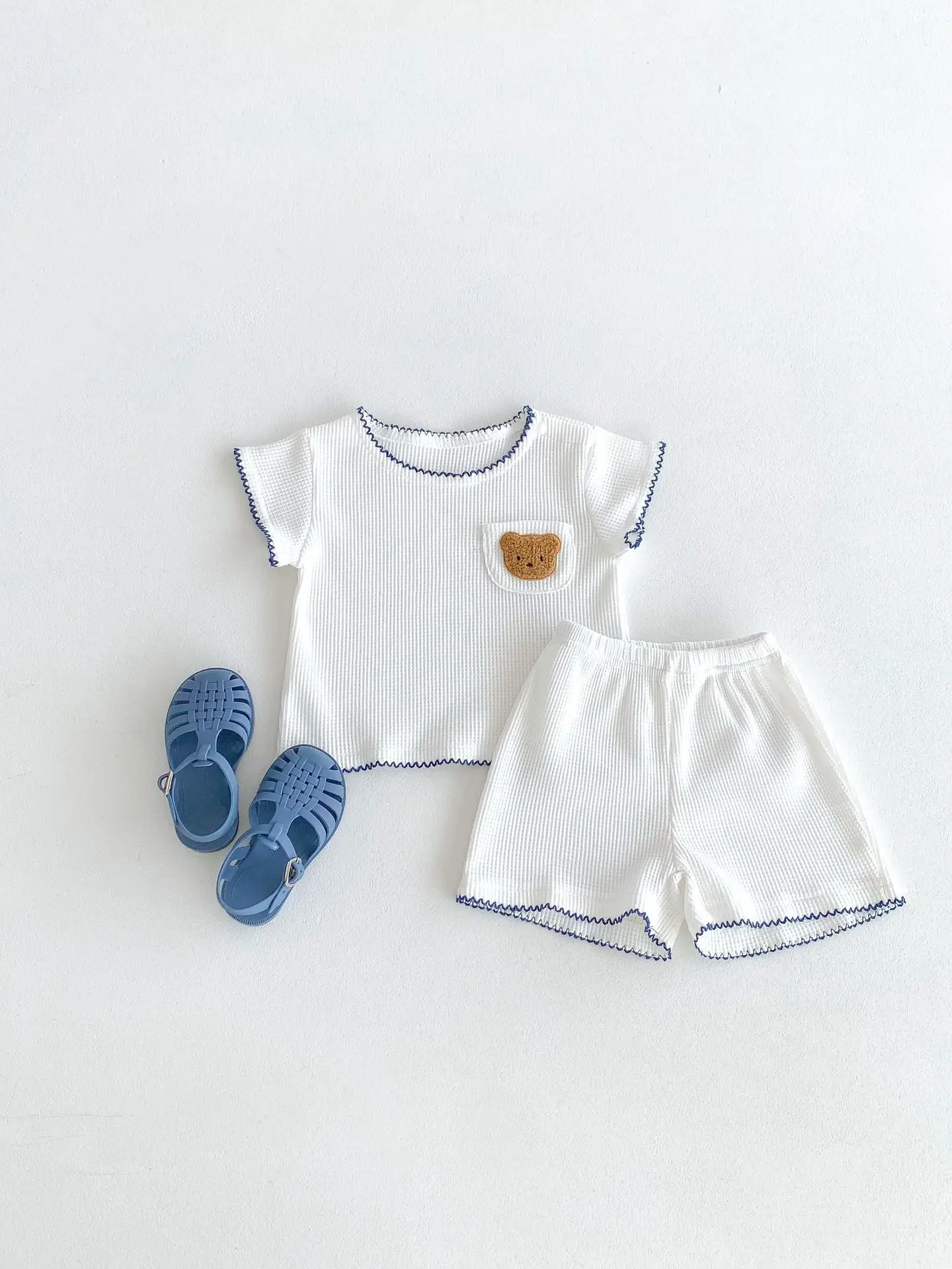 2024 Korean Style Boys White Bear Embroidered Suit — feature 12